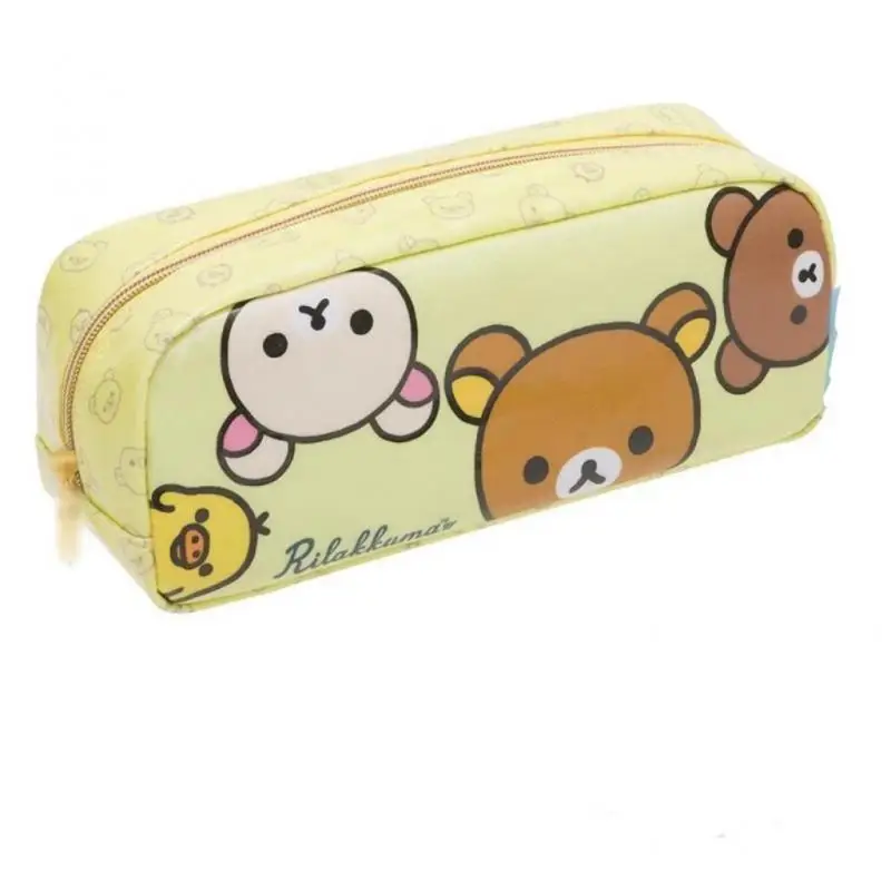 New Kawaii Cute Rilakkuma Pencil Case Large Capacity Student Waterproof Multifunctional Storage Bag Cartoon Ins Gift For Kids