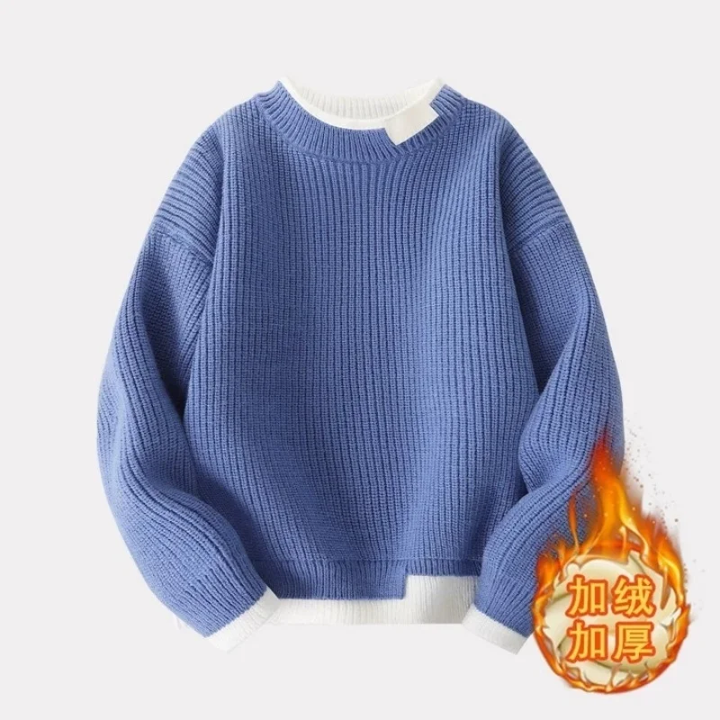 الأولاد سترة صوفية الكروشيه القطن مصدات الرياح 2025 المبهر الدافئة رشاقته الخريف بلوفر شتوي حجم كبير ملابس الأطفال