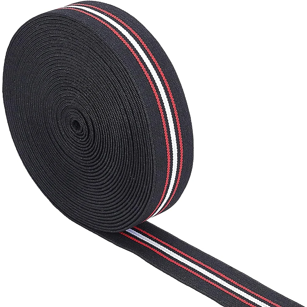 

Flat Elastic Rubber Cord/Band Webbing Garment Sewing Accessories Black 25mm 5.5~6m/roll