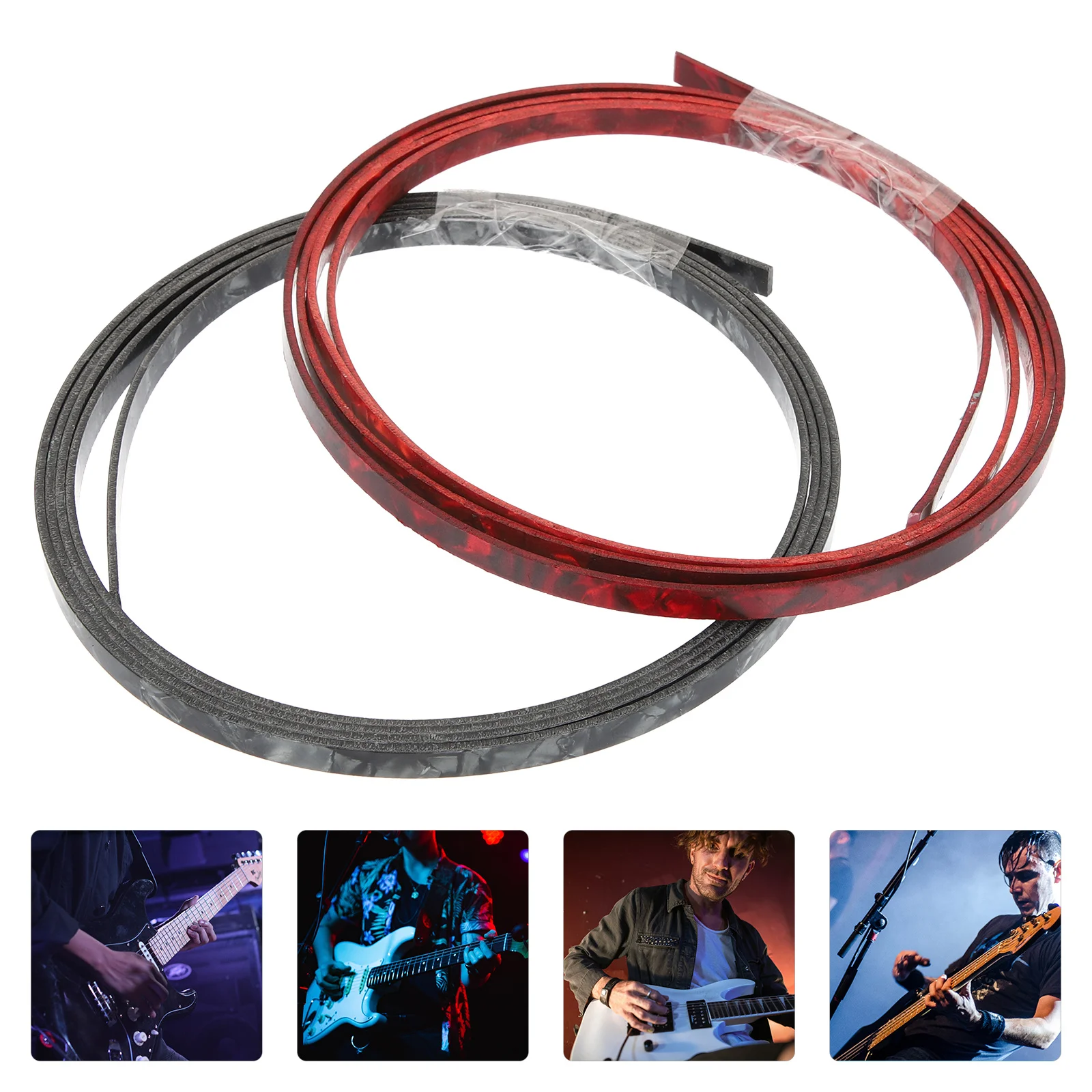 

2Pcs DIY Guitar Purfling Strips Celluloid ABS Binding Strip Replacement Edge Trim Durable Acoustic Guitar Repair Decorative