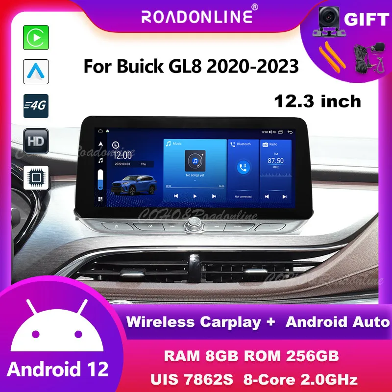 

Android audio For Buick GL8 2020-2023 Android 12 12.3inch Octa Core 8+256G Car Multimedia Player car intelligent systems