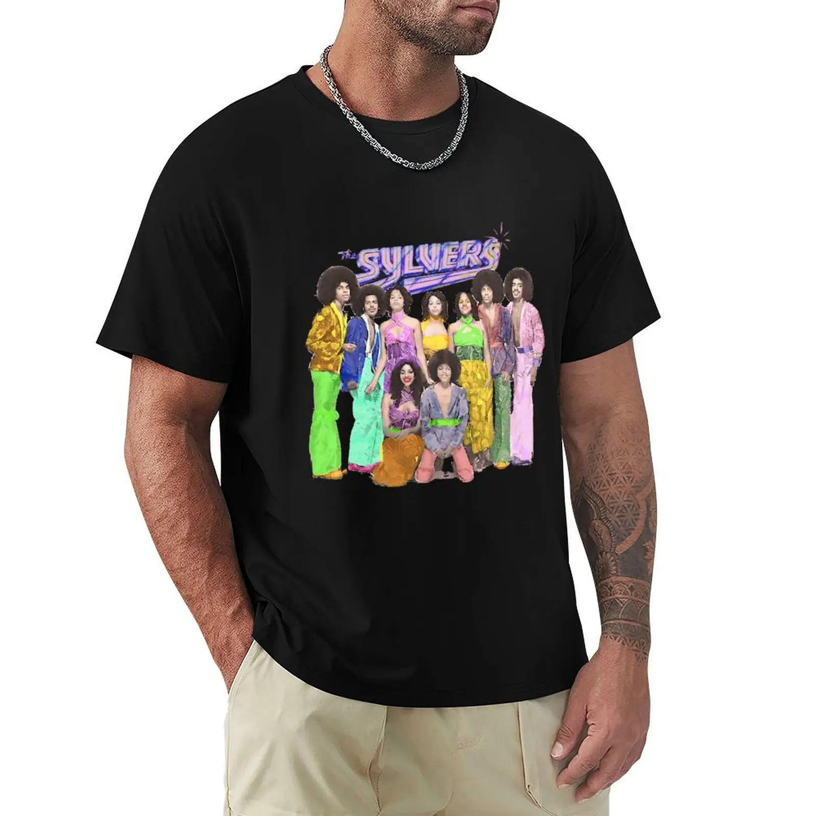 THE SYLVERS SHOWCASE FLUORESCENT T-Shirt anime stuff graphic t shirt vintage graphics Men's cotton t-shirt