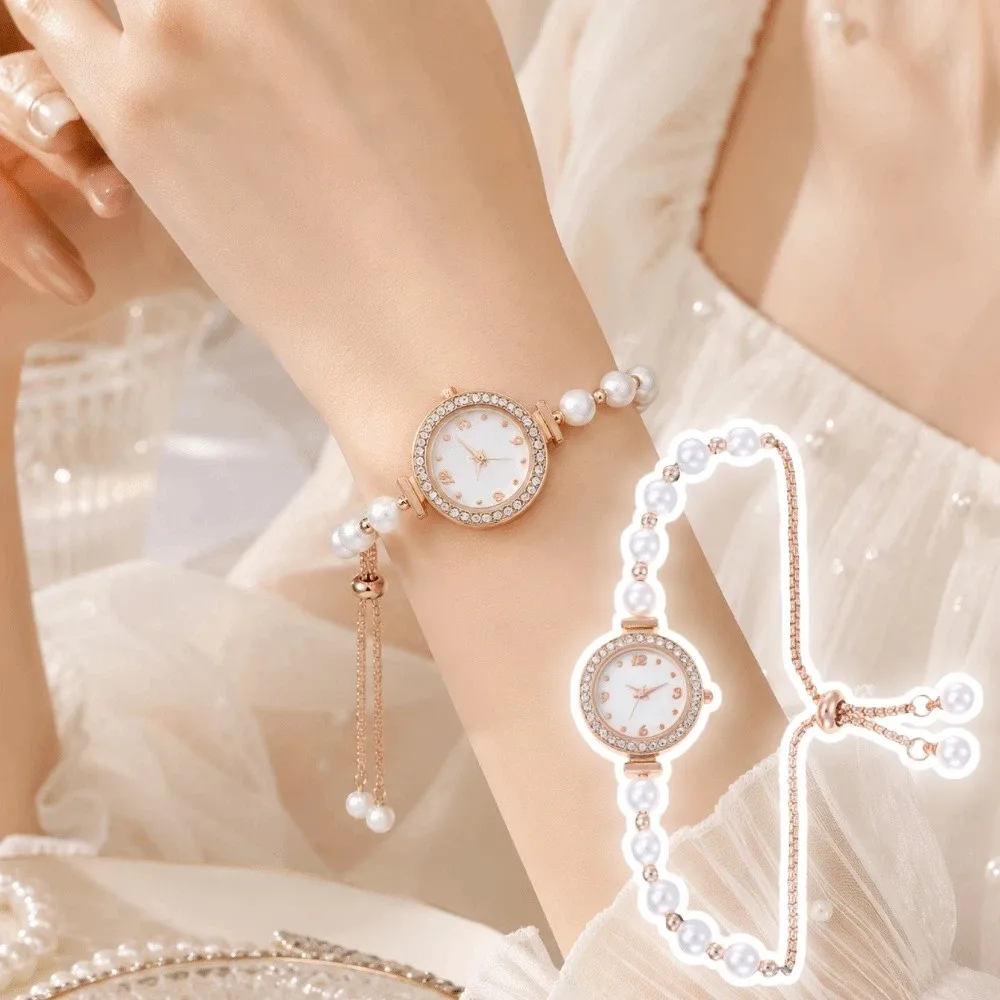 Slim Strap Ladies Quartz Watch Round Dial Quartz Movement Women Quartz Watch Decorative Drawstring Design Vintage Female Clock