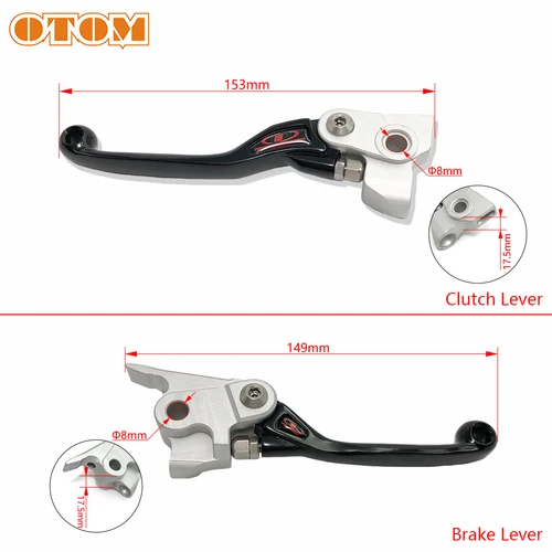Imagen 2 del producto OTOM-palanca de freno y embrague para motocicleta, accesorio anticaída, plegable, manija izquierda y derecha para KTM EXC SXF HUSQVARNA FC FE 125 250 450