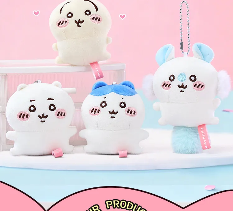 Original Chiikawa Anime Plüschpuppe Kawaii Usachi Schlüsselanhänger Hachiware Schlüsselring Gefüllter Anhänger Rucksack-Ornament Spielzeug Geburtstagsgeschenk – Detail 2