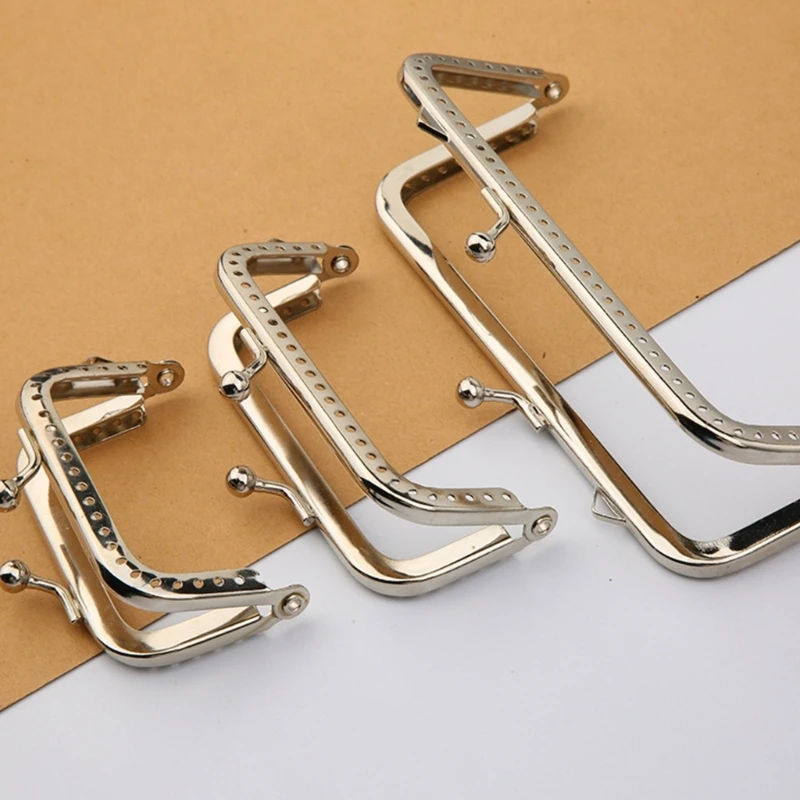 1 Pc plac ze stali nierdzewnej torebka rama DIY Craft pocałunek blokada zapięcia klipy portmonetka półokrągły kształt tłoczone metalowa kopertówka rama