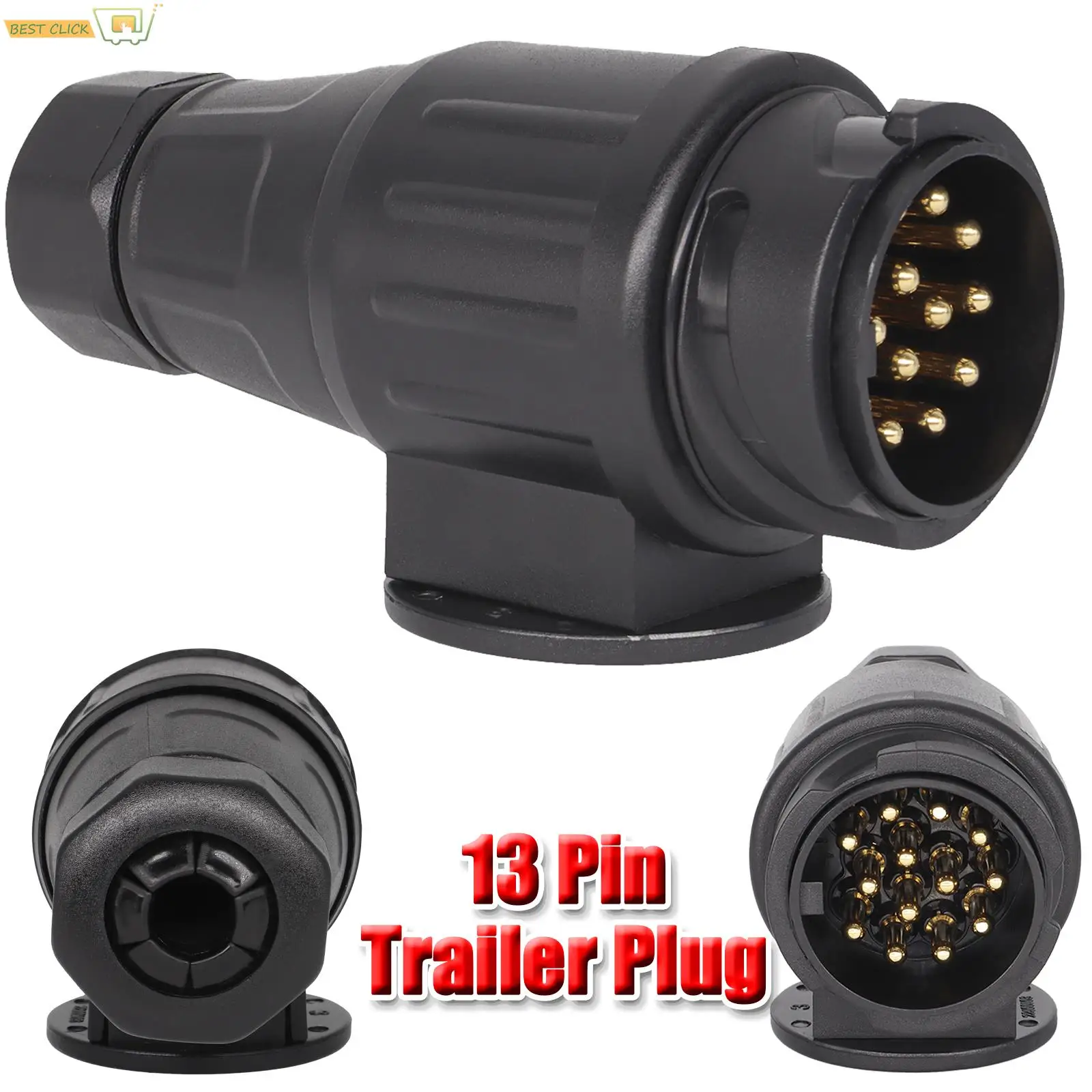 

13Pin 12V Trailer Plug Towing Bar Socket 13 Pole Caravan Wiring Electrical Connector Caravans Socket Adapter Car Accessories