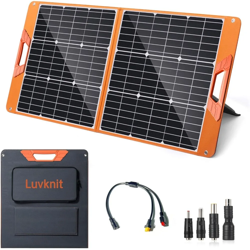 

100W Portable 24% Efficient 18V Foldable Solar Charger with USB Outputs for Power Stations and Phones