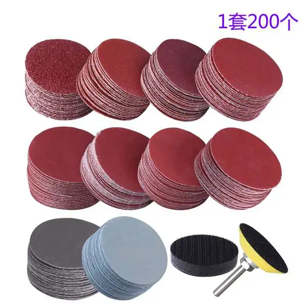 

200Pcs 50mm 2 Inch Sander Disc Sanding Discs 80-3000 Grit Paper with 1Inch Abrasive Polish Pad Plate + 1/4 Inch Shank for Rotary