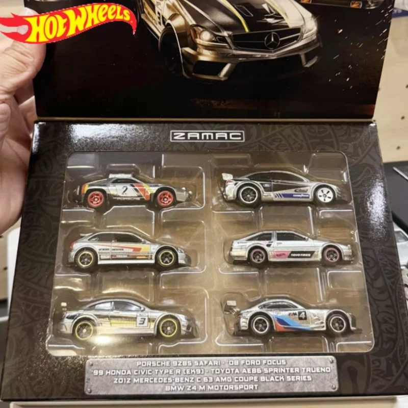 

Hot Wheels Silver Series Zamac 1/64 Diecast Cars Toy Set - Includes Ford Focus Honda Civic Toyota Ae86 Mercedes Benz Kids Gifts