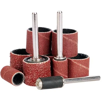 80 120 ~ 600 กรวด 50/100 ชิ้น Sanding Band กลองแขน + 2 ชิ้นทรายกระดาษเจาะบิตสําหรับ Dremel โรตารี่เครื่องมือเจาะเล็บงานไม้