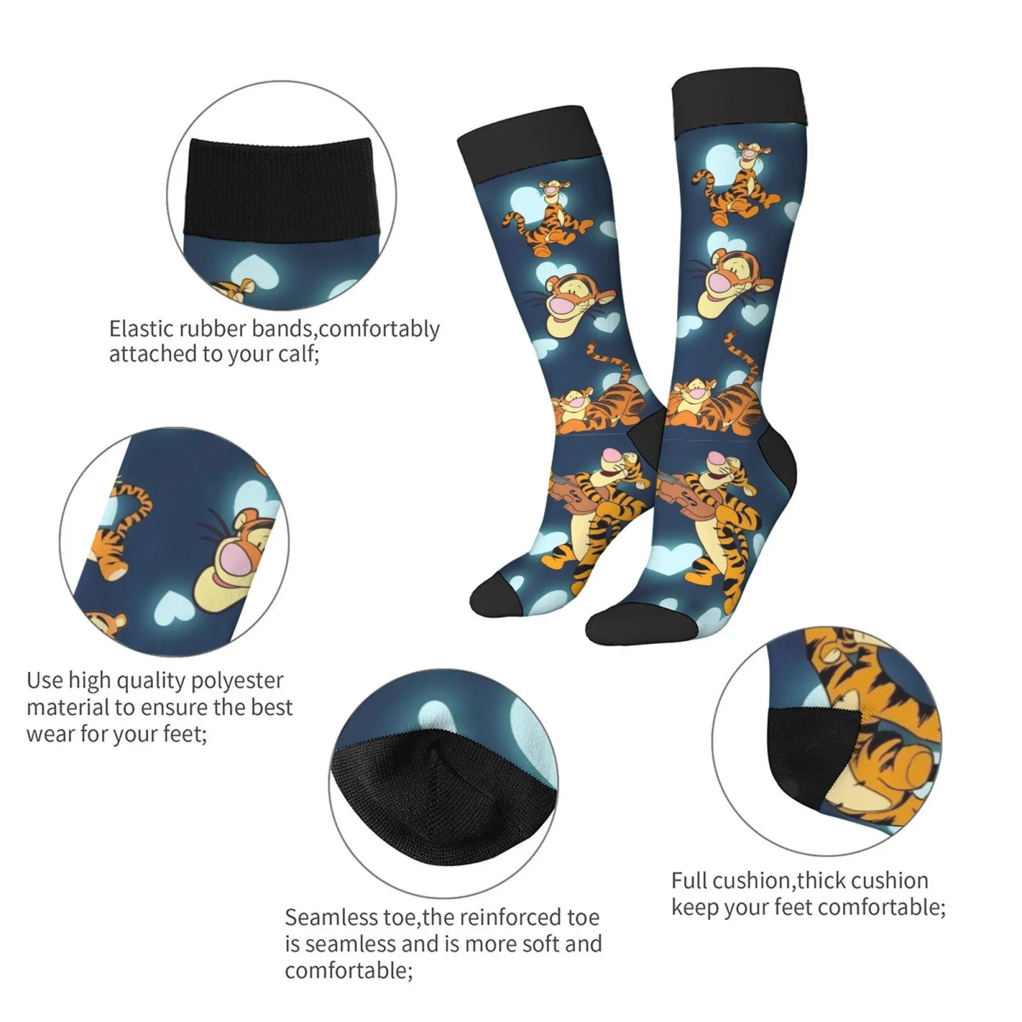 

Мужские носки с принтом тигра, новинка, уличные компрессионные носки в стиле Харадзюку в стиле хип-хоп, удобные дышащие повседневные носки, подарок на вечеринку