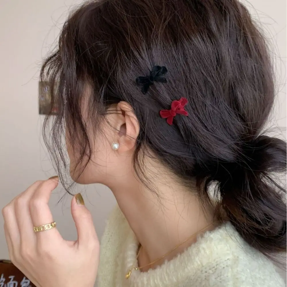 New Women Bow Headwear Bow Velvet Hairpin Sweet Hair Accessories Hair Styling Tools Bowknot Hair Clips Mini Hairpins