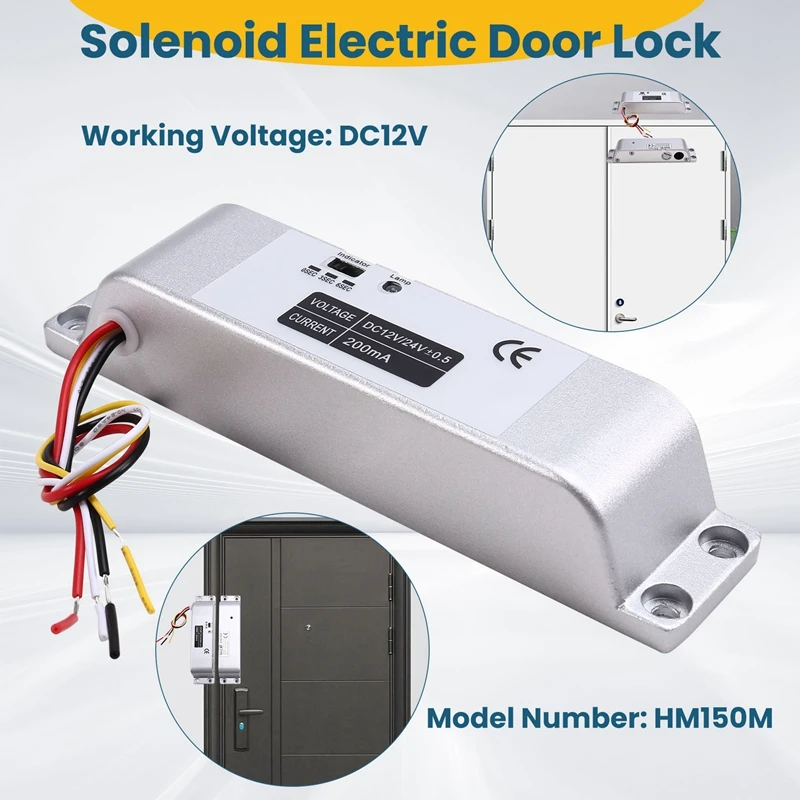 قفل مسمار كهربائي 4 أسلاك DC12V أقفال نقر إلكترونية قفل باب خشبي قفل باب Lron