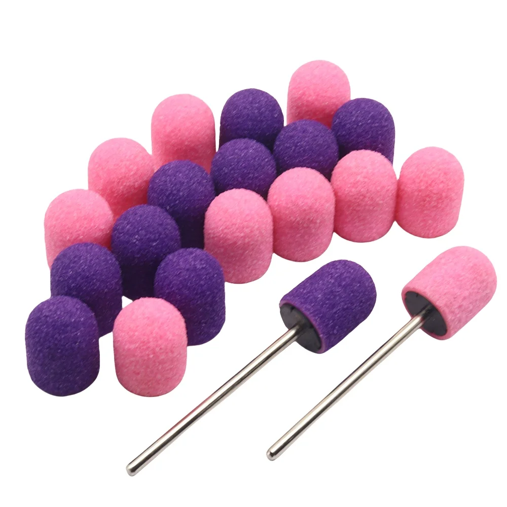 10 piezas de tapas de lijado para uñas de 10 mm con brocas para taladro de uñas, para eliminar callosidades de los pies, pulidor de uñas para manicura y pedicura # 80 # 120 # 180