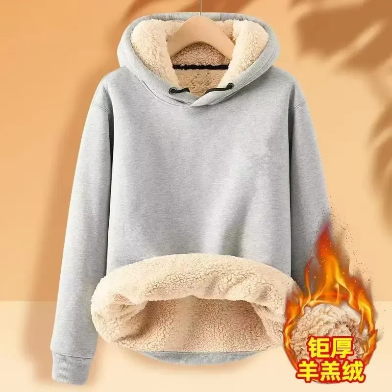 Men's Hoodie Sweatshirt Women's Autumn Winter Fleece Pullover Fashion Casual Round Neck Sweater Coat Y2k Casual Solid Tops 후드티