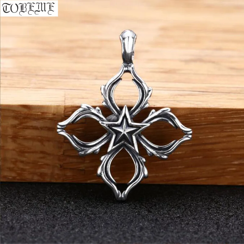 100% 925 Silver Star Pendant  Real Silver Man Pendant Tibetan Dorje Pendant