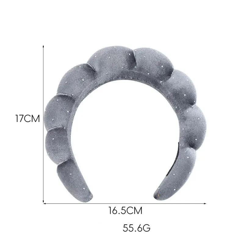 1PC Cloud Face Wash Sponge Hair Band Hair Ornament Velvet Rhinestone Premium Female High Head Top Fried Dough Twists Headband