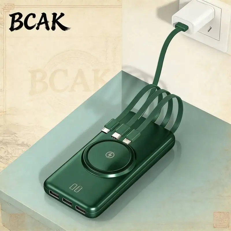 

Портативный внешний аккумулятор BCAK 50000 мАч с быстрой зарядкой и беспроводной зарядкой для всех смартфонов