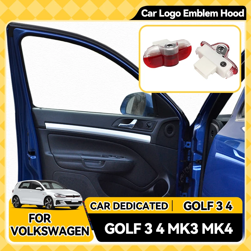 

Накладка на багажник 2 шт. для Volkswagen VW GOLF 3 4 MK3 MK4 Jetta Beetle Bora Caddy Touran светодиодная дверь автомобиля Ghost Shadow Logo Добро пожаловать свет A