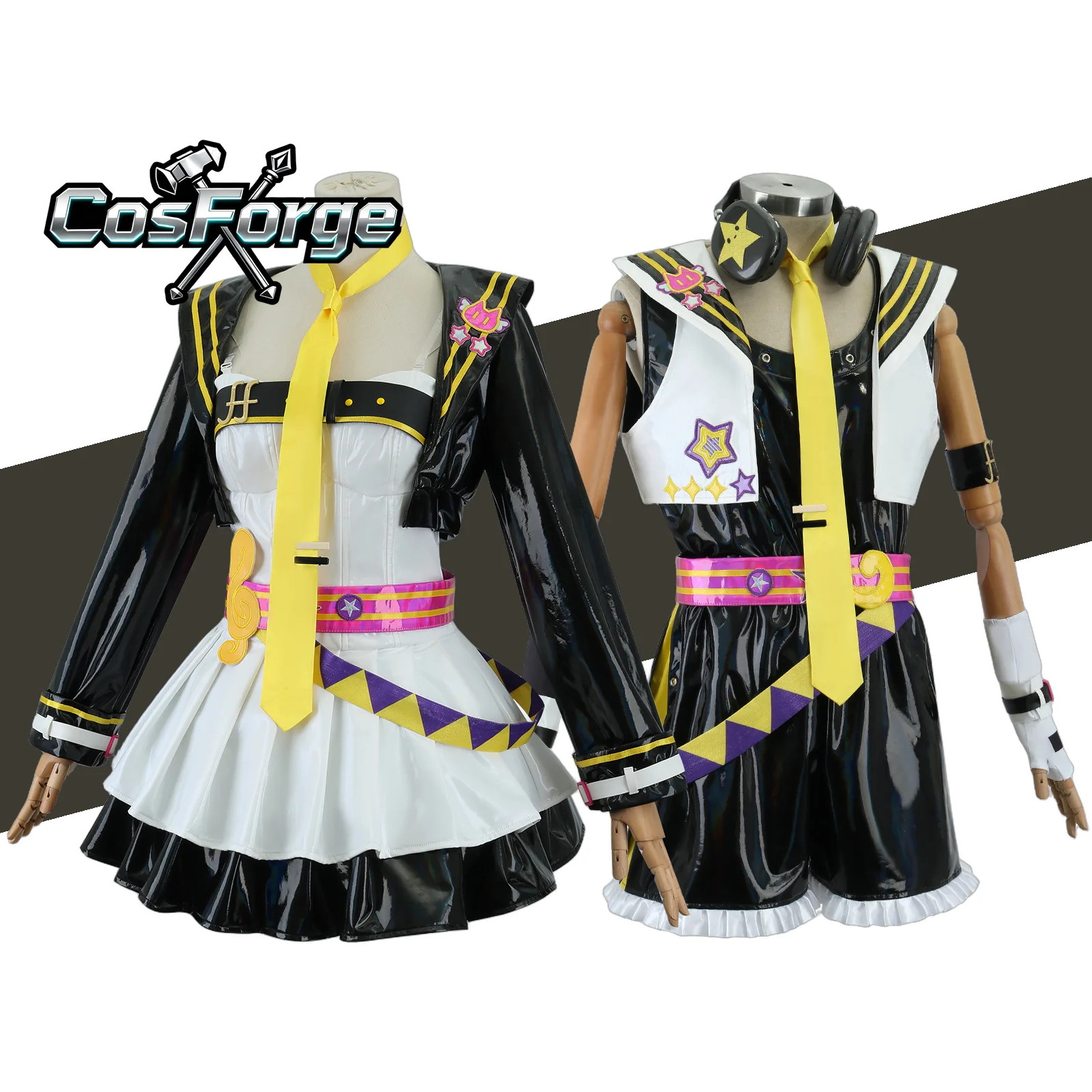 

Костюм для косплея Rinn Lenn из аниме-игры Muse Dash для женщин и мужчин - комплект с униформой, курткой, юбкой и париком, наряд для вечеринки на Хэллоуин