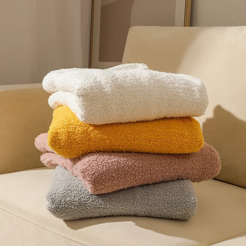 

Супермягкое уютное одеяло для дивана, вязаное покрывало, домашний декор, плюшевое одеяло для сна, однотонное покрывало для отдыха, теплая шаль