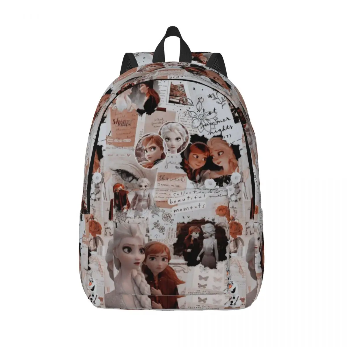 Custom Elsa And Anas Wallpaper Travel Canvas Backpack  School Computer Bookbag Frozen Cartoon College Student Daypack Bags