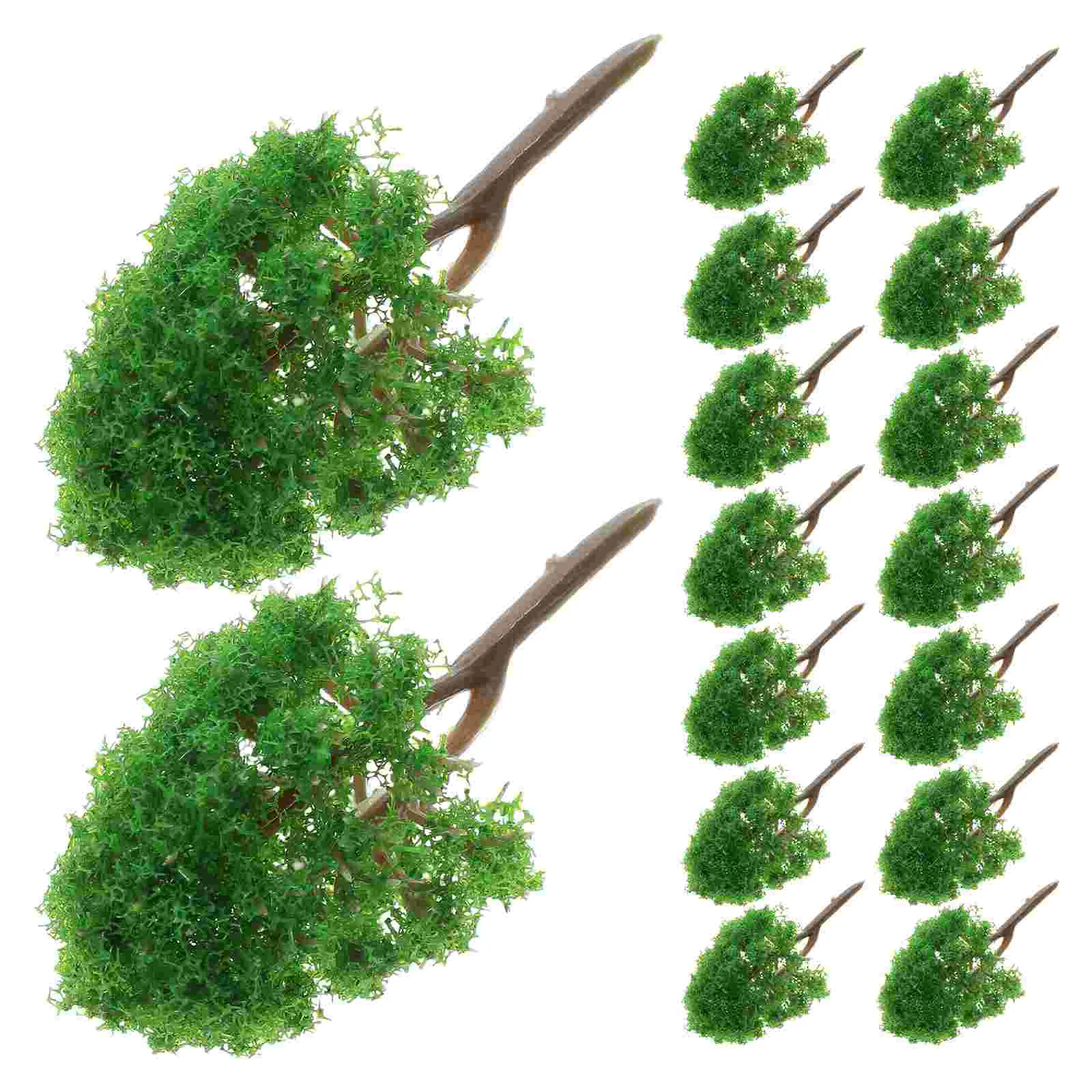 20 piezas árboles modelo verde escala 1:150 paisaje N suministros de tren decoración de plástico Mini plantas accesorios de arquitectura
