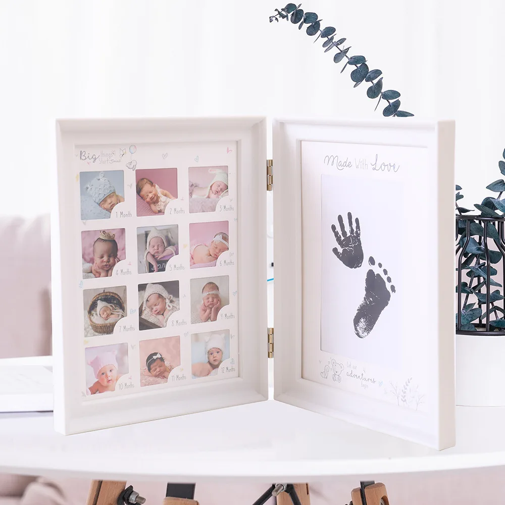 Ylsteed The First Year Baby Keepsake กรอบ 0-12 เดือน Milestone ภาพกรอบรูปของที่ระลึกทารก Growing Memory ของขวัญ