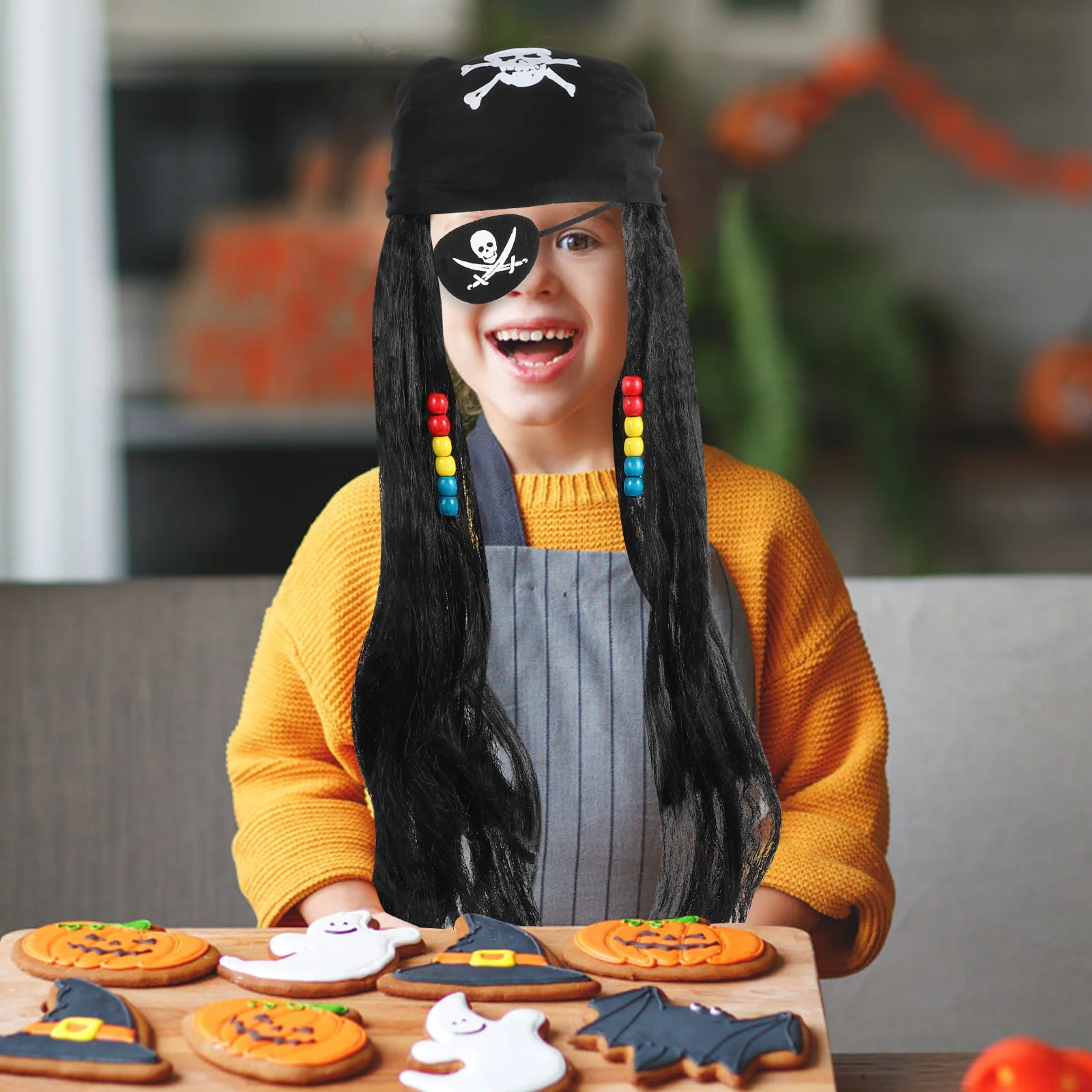 

1 set Pirate Beard Set Soft Reusable Halloween Costume Supplies Cosplay Props Party Favors Masquerade Fake Mustache