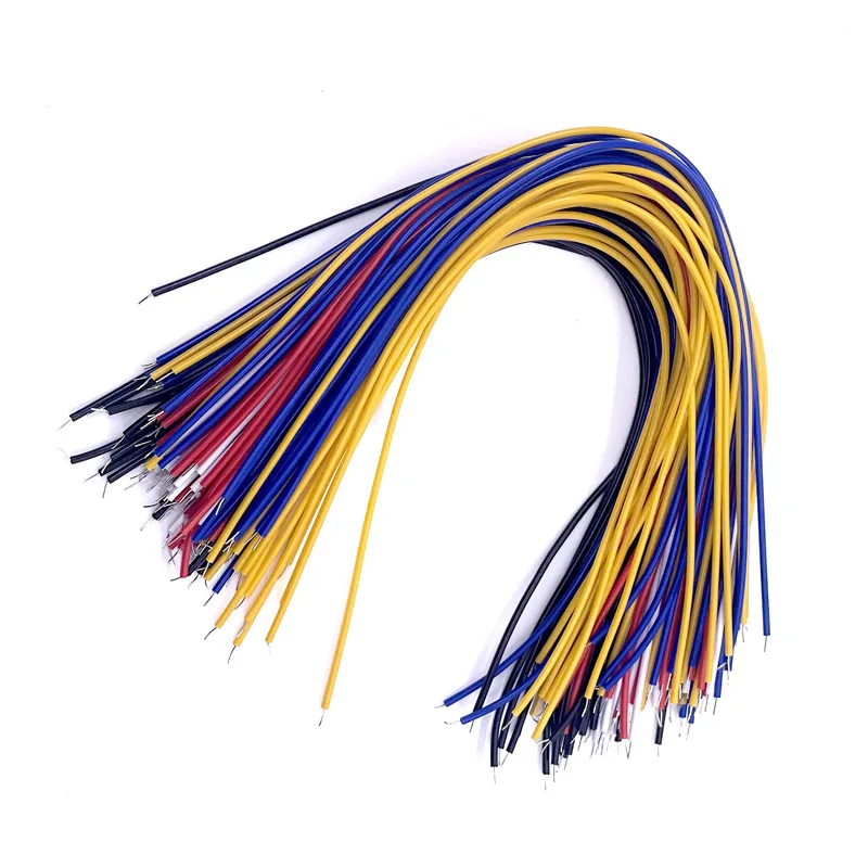 100Pcs Double Head PCB Solder Cable 20CM 26AWG Breadboard Fly Jumper Wire Cable Tin Conductor 5 Color