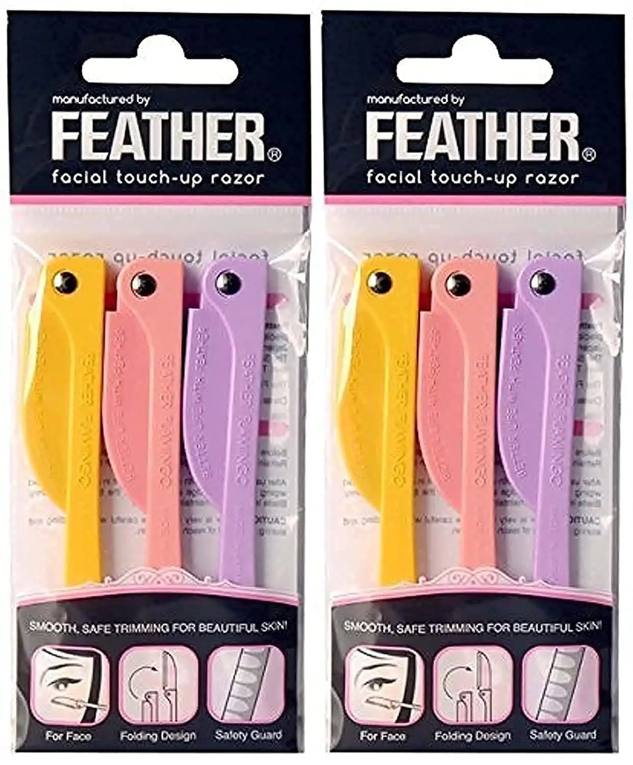 

Бритва для лица Feather Flamingo, 3 бритвы в упаковке (2 шт.) для гладкого ухода за кожей