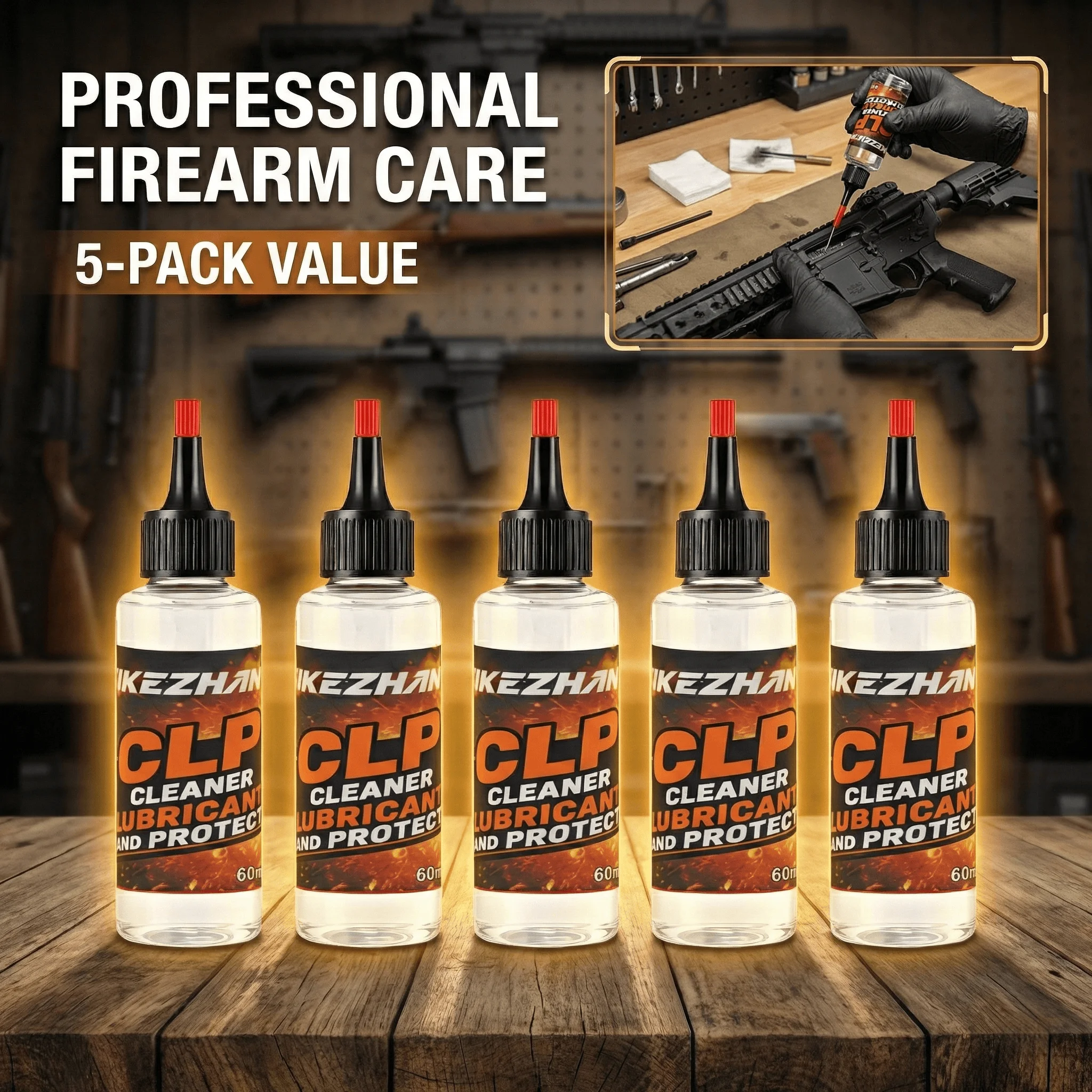 Huile pour armes à feu CLP, nettoyant et lubrifiant avec embout d'huileur à aiguille de précision pour la maintenance et l'entretien des fusils, pistolets, fusils de chasse et armes à feu, 60 ml