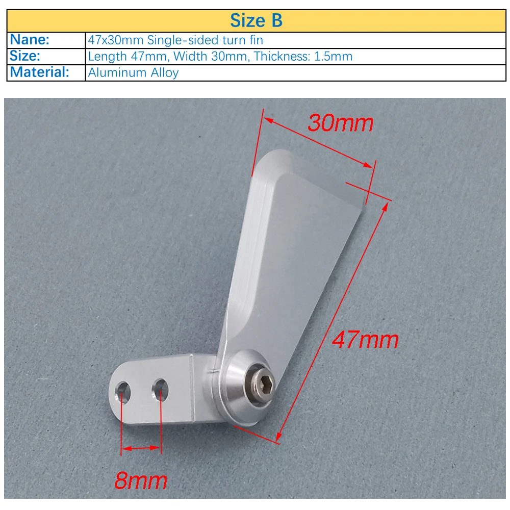 RC Boot einseitige Drehen Fin CNC Boot Fin Zubehör Ersatzteile für RC Racing Boot Geschwindigkeit MONO Yacht Hydroplane