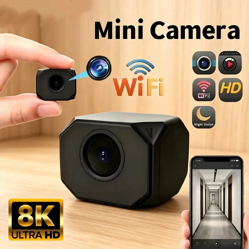 4K HD WiFi Security Camera for Home Mini Smart Indoor IP Surveillance with APP Remote Monitoring Portable Design 2026