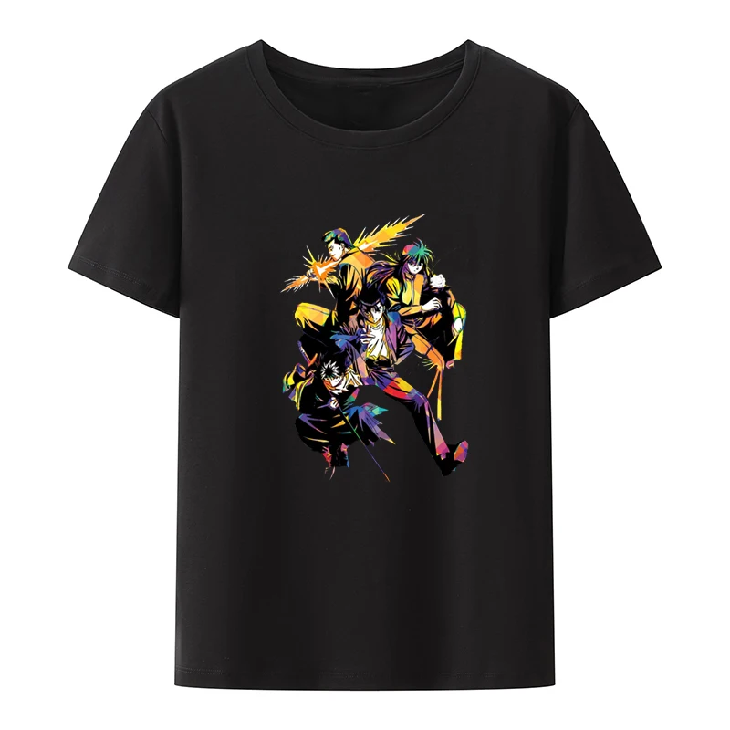 Nostalgic Japanese Anime Camisa Yu Yu Hakuso Clothes Men Clothing Print Graphic T-shirts Blouse Cool Printed T-shirt Top Tops