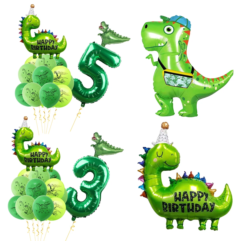 Dinosaur balloon digital Number balloon set dinosaur birthday balloon boys Jurassic dinosaur birthday party decoration Banner