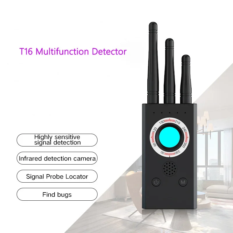 T16 Anti-Theft Terminator Searching GPS Positioning Monitoring Tracking Eavesdropping Camera Detector Laser Scanning Light Alarm