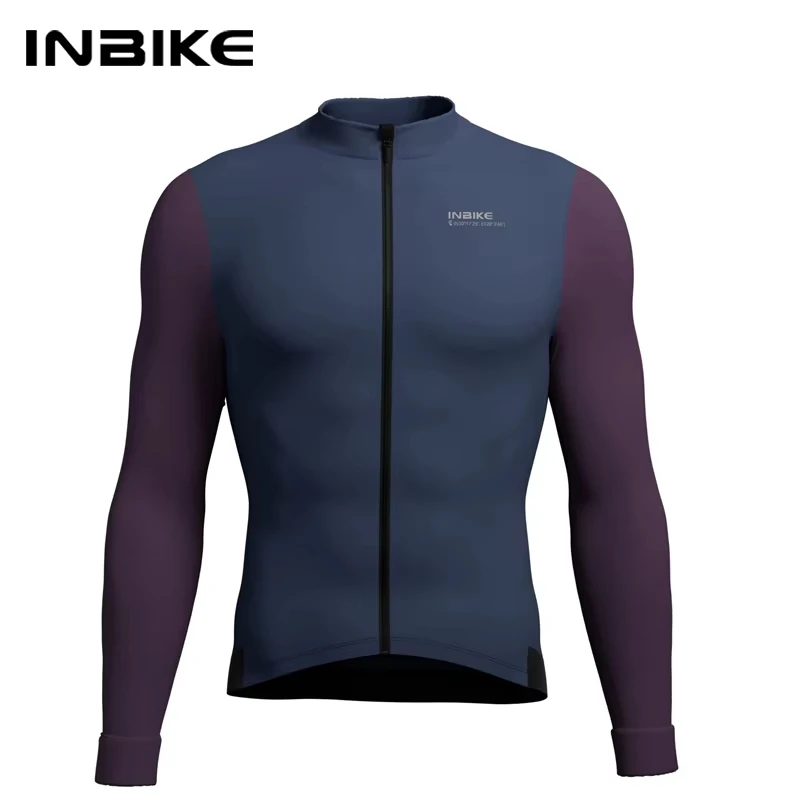 INBIKE Winter-Radsportbekleidung für Herren, Fleece-Radsport-Sets, langärmliges Trikot mit Taschen, lange Fahrrad-Trägerhose für Rennräder