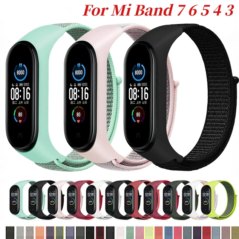 

Nylon Loop Strap For Xiaomi Mi Band 6 7 bracelet MiBand 4 MiBand 5 Replacement Smart Bracelet Correa For Xiaomi Mi Band 3 4 5