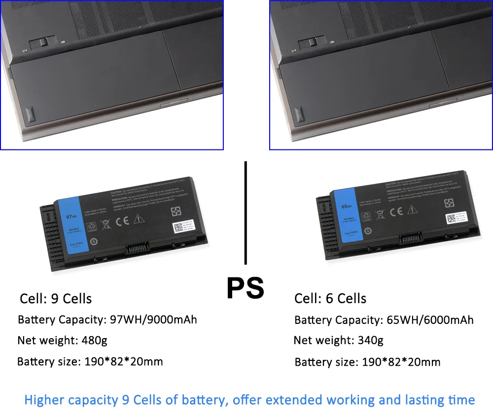 ETESBAY 9/6 셀 FV993 PG6RC DELL Precision M6600 M6700 M6800 M4800 M4600 M4700 FJJ4W R7PND OTN1K5 11.1V 97WH