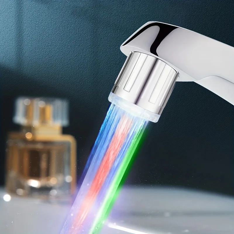 

1/5pcs 7 Color LED Faucet Nozzle, LED Luminous Color Changing, Water Flow Power Generation Eco-Friendly, Micro External Faucet