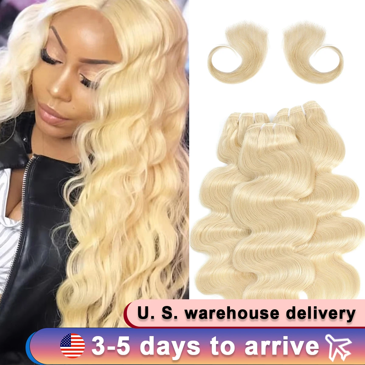 16A Body Wave Human Hair 4 Bundles 613 สีบลอนด์ 100% ที่ยังไม่ได้บราซิล 22 24 26 นิ้วผมมนุษย์สําหรับผู้หญิงสีดํา