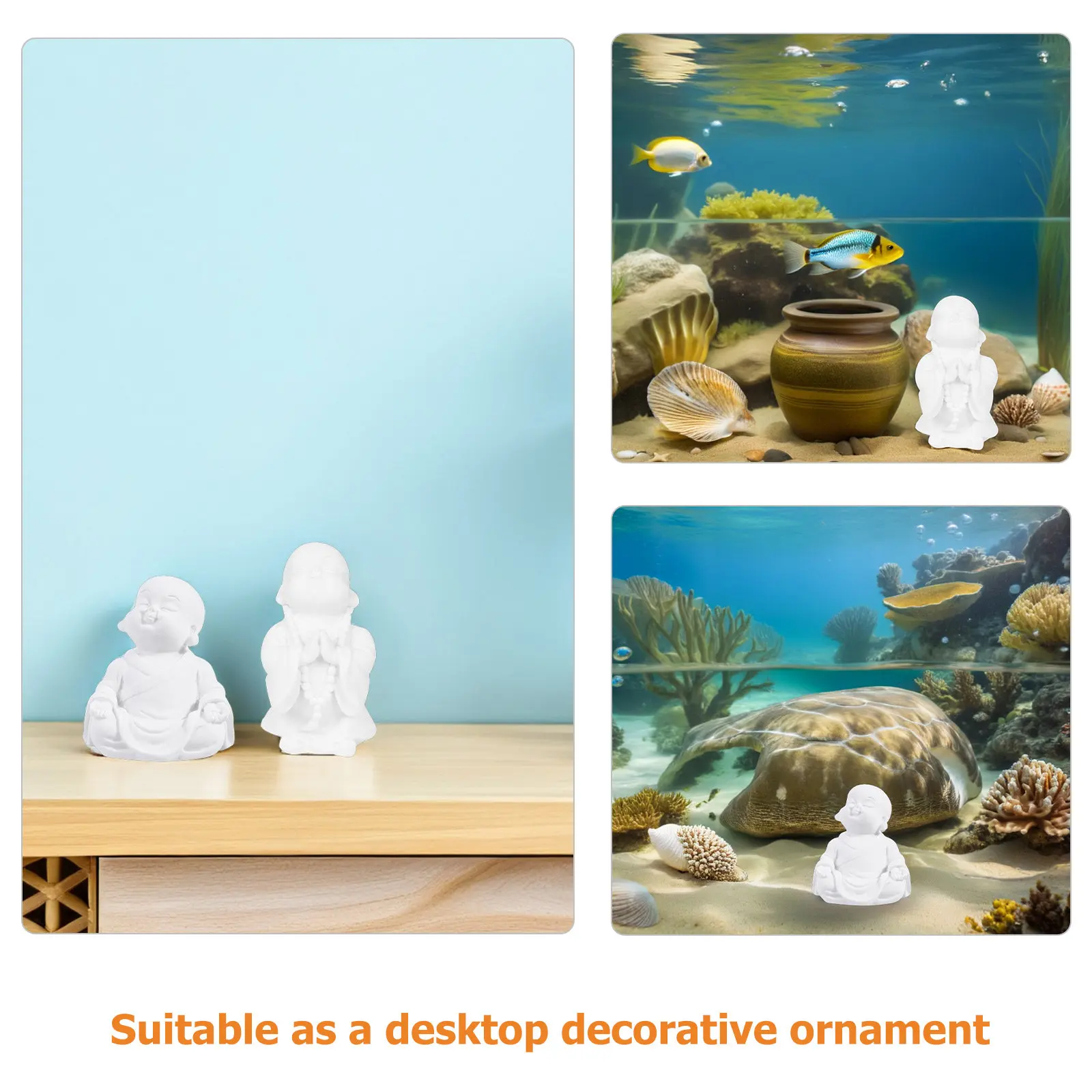 4Pcs Resin Buddha Statue Home Decor Fish Tank Aquarium Ornaments Desktop Meditation Buddha Sculpture Feng Shui Zen Decoration view 6
