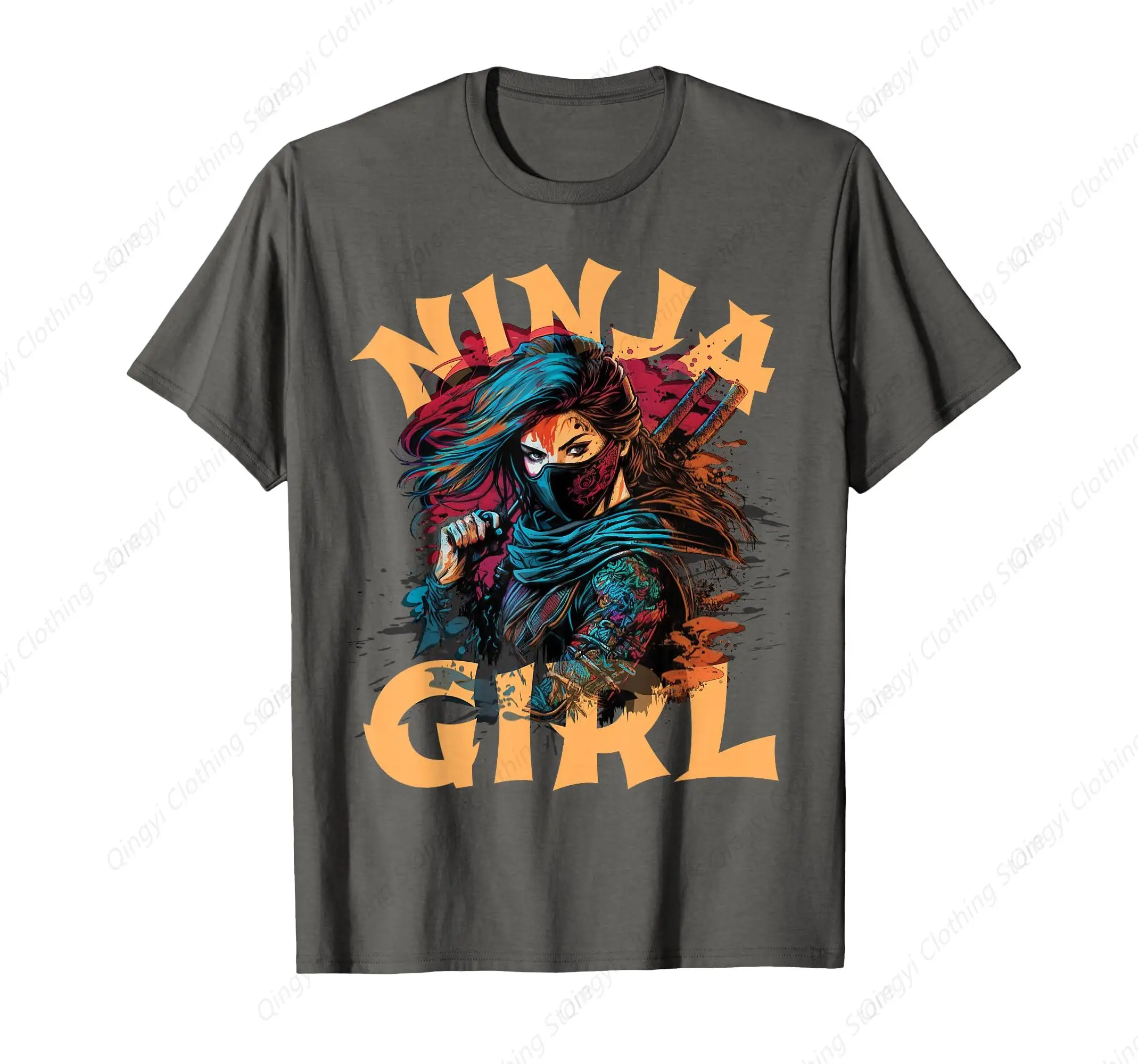 

Funny NINJA GIRL Team My Princess Birthday Anime Mom Crew T-Shirt