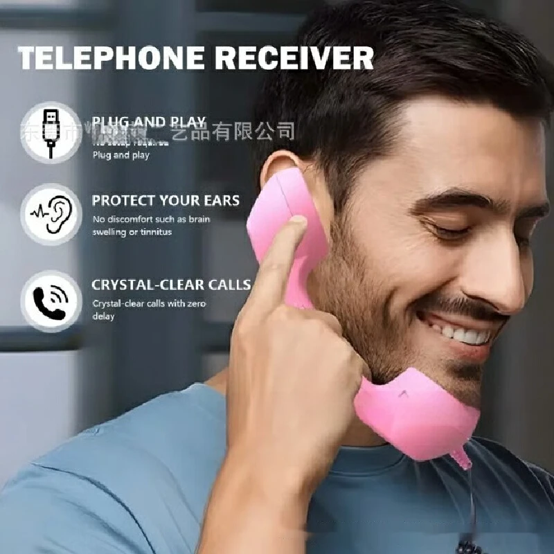 Retro Handset Phone - Retro słuchawka telefoniczna przewodowa ergonomiczna z