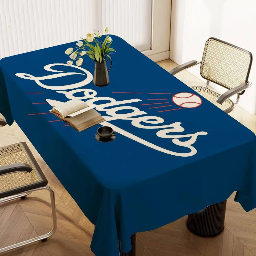 Los Angeles D-Dodgers Table Stain Resistant Decorative Washable Polyester Tablecloths For Dining Table Parties And Wedding