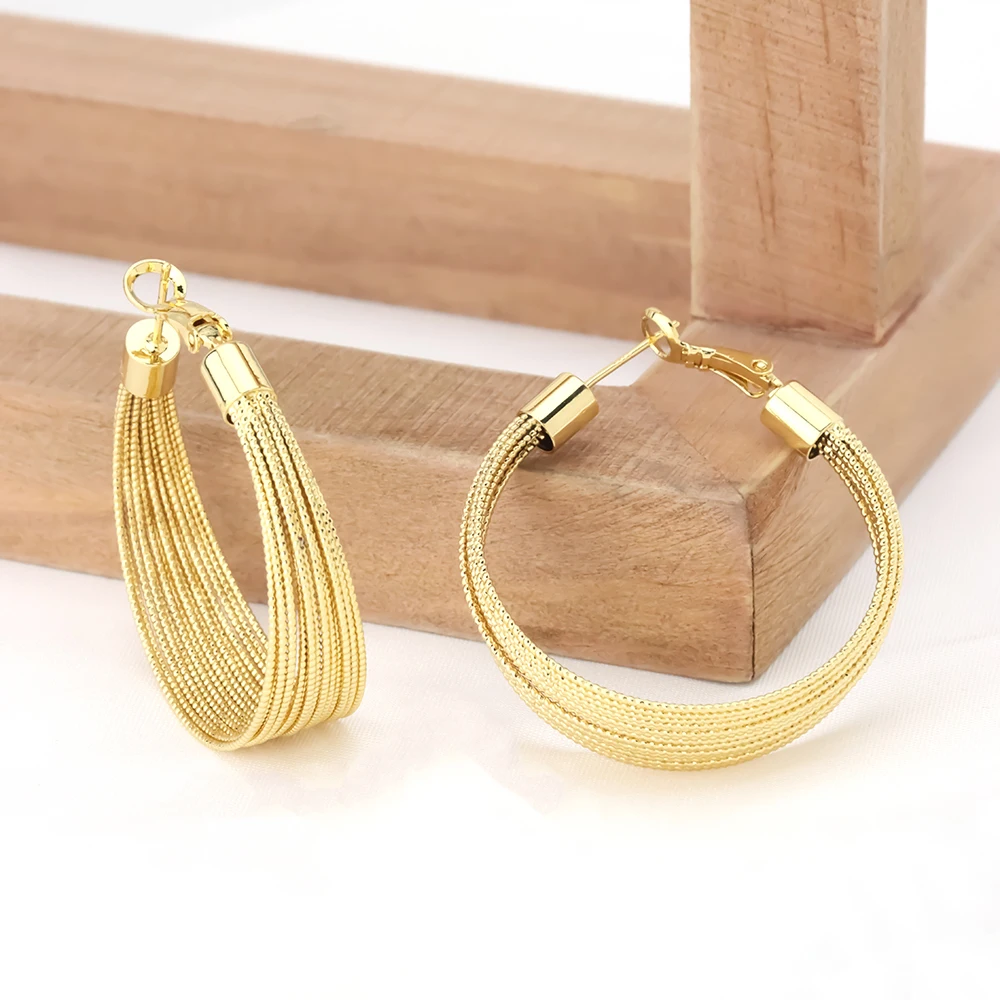 

Unique Design Multilayer Circles Geometry Minimalist Gold Color Smooth Metal Drop Earrings for Women Jewelry Party Gifts New