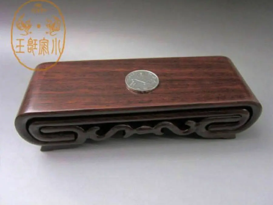 Exquisite Chinese natural wenge wood carving handicraft base display shelf