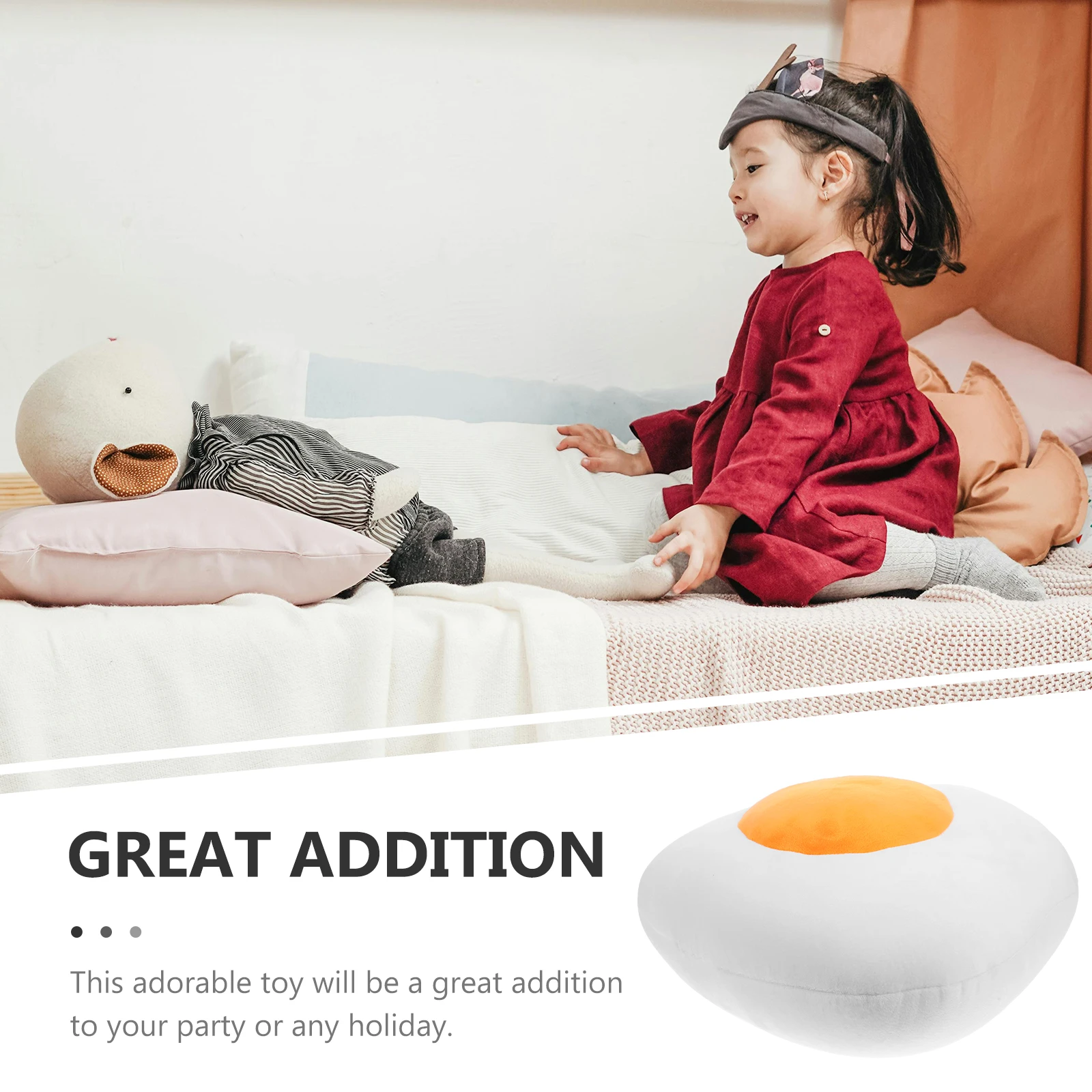 

1Pcs Poached Egg Cushion Short Pillow Sofa Decor Party Car Orange 30Cm Exquisite Lovely Atmosphere Maker